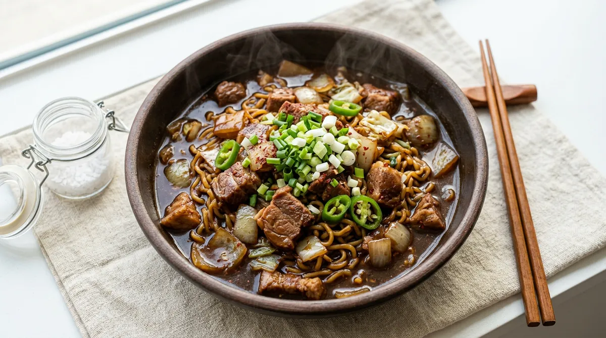 공파게티, 이베리코 목살 오일로 끓이니까 짜파게티가 다른 음식이 돼요