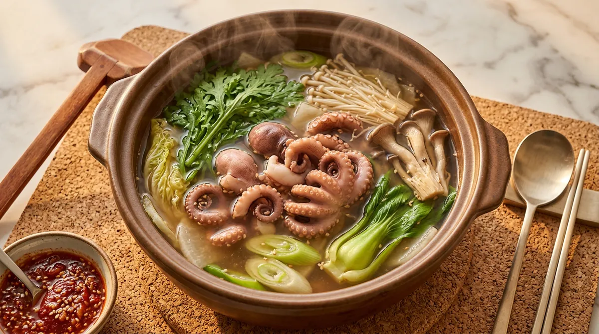 쭈꾸미 샤브샤브, 다시마랑 멸치로 육수 제대로 뽑으니까 국물이 달라요