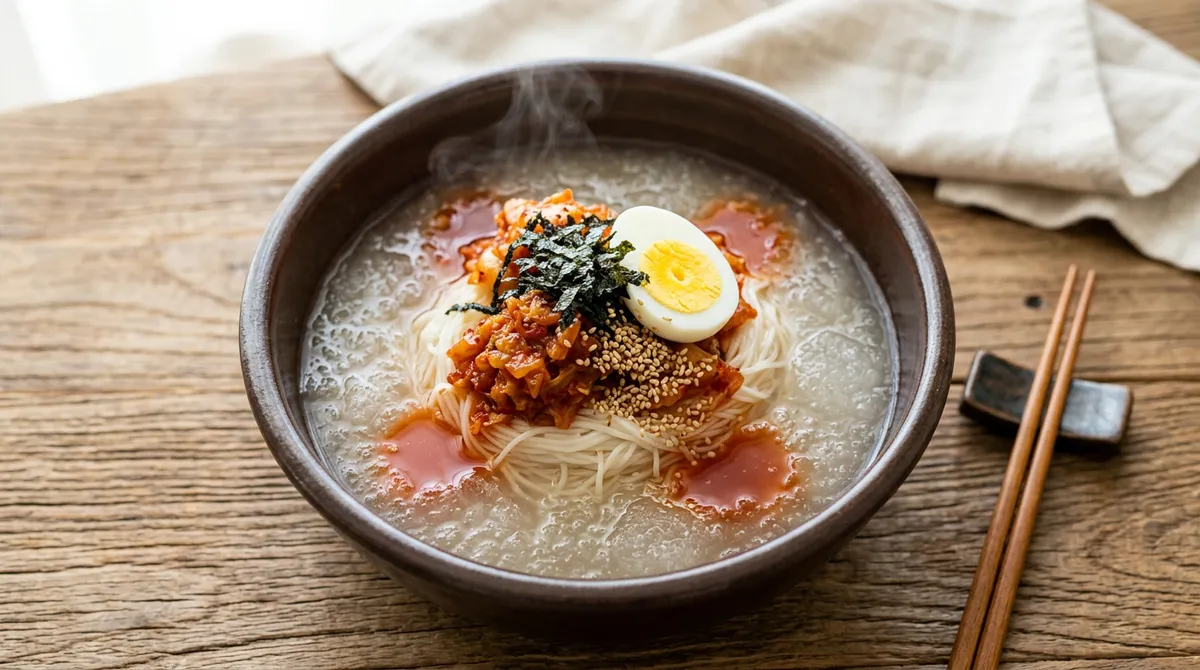 고깃집 김치말이 국수, 양념김치 3숟갈이면 국수 한 그릇 뚝딱이에요