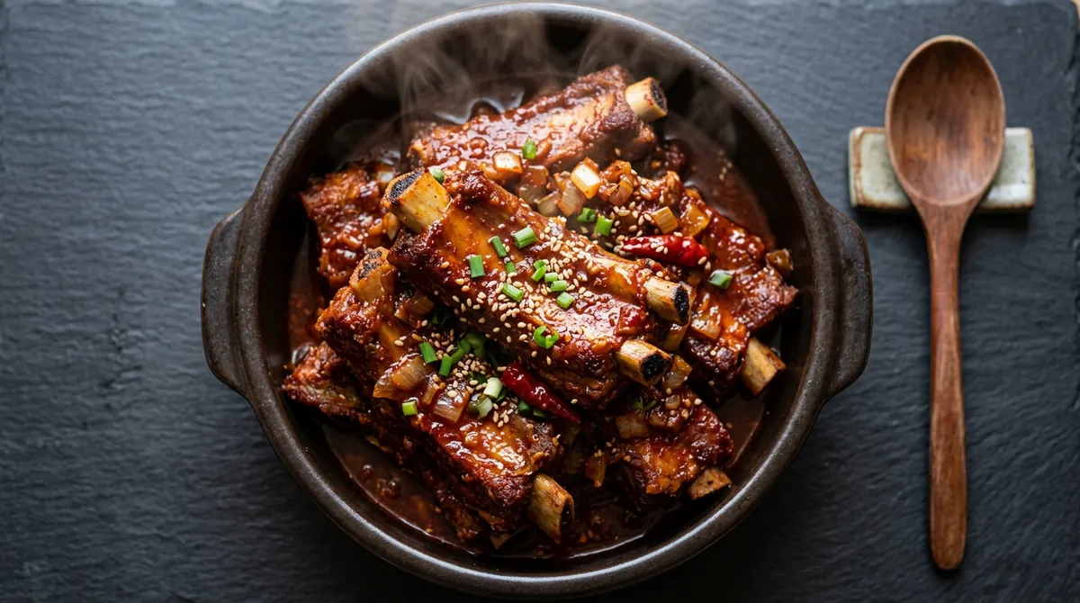 매운등갈비찜, 설탕 코팅하고 소스에 30분 졸이면 뼈에서 살이 스르르 빠져요
