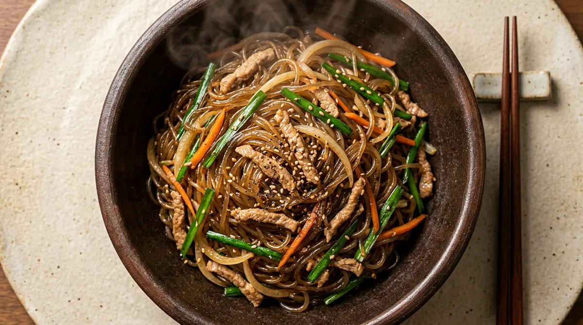 잡채, 당면을 국물에 볶으니까 맛이 제대로 배더라고요