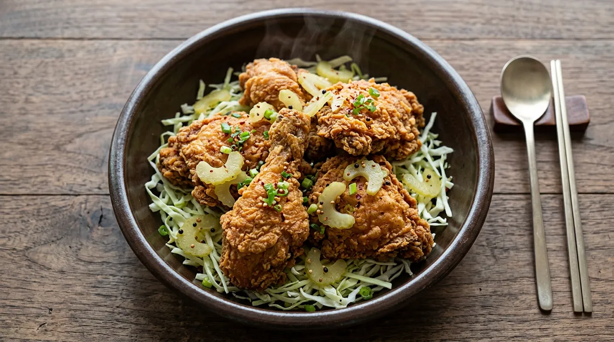 버터밀크 프라이드 치킨, 한 번만 뒤집어야 튀김옷이 안 벗겨져요