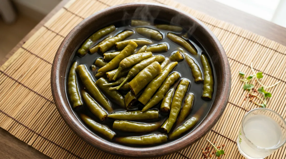 풋고추장아찌, 끝부분 살짝 잘라야 장물이 속까지 잘 배어요
