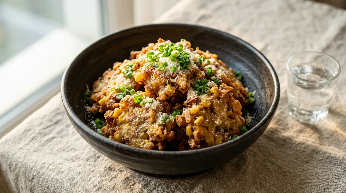 참치옥수수튀김, 파마산치즈 넣으니까 고급진 맛이 나요