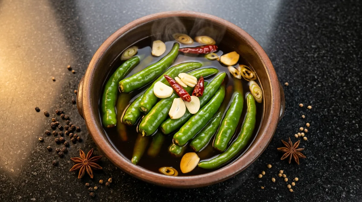 고추장아찌, 장물 뜨거울 때 바로 부어야 아삭함이 살아요