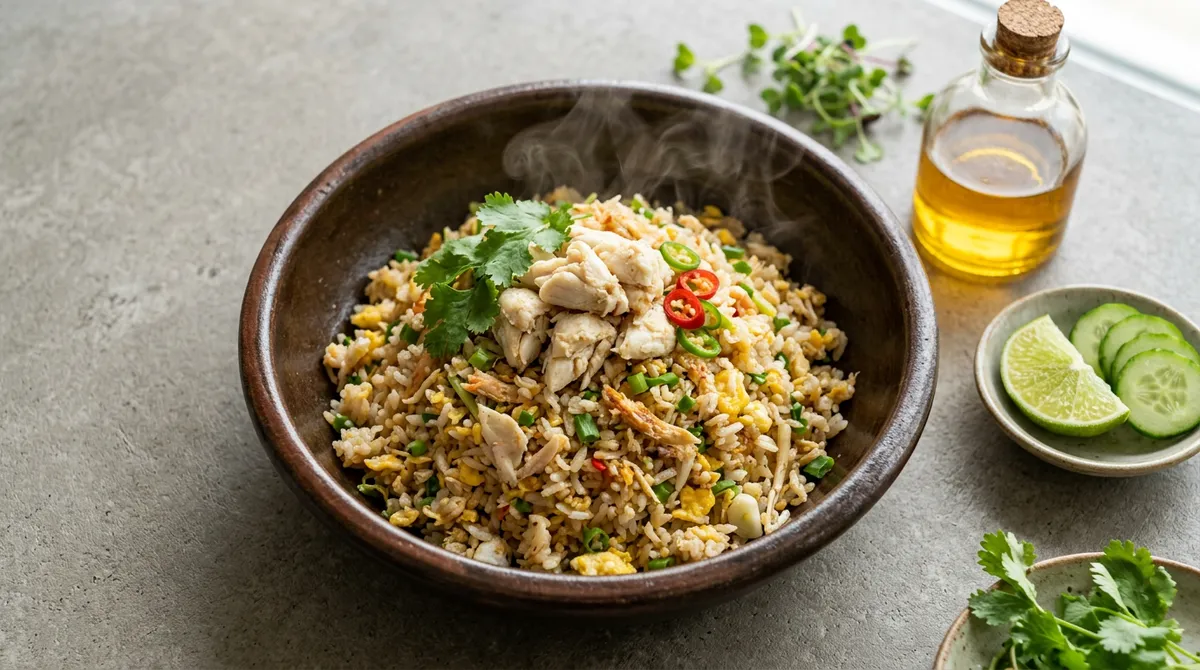 Crab Meat Fried Rice, One Garlic Paste Transforms the Fried Rice into Southeast Asian Cuisine