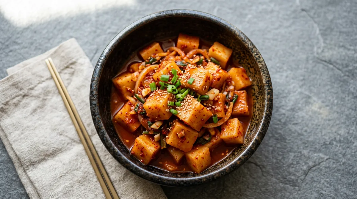 깍두기, 초장 넣으니까 이렇게 맛있을 줄 몰랐어요