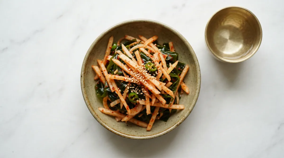 물미역무침, 무 절이고 미역 살짝 데쳐야 제 맛이 나요