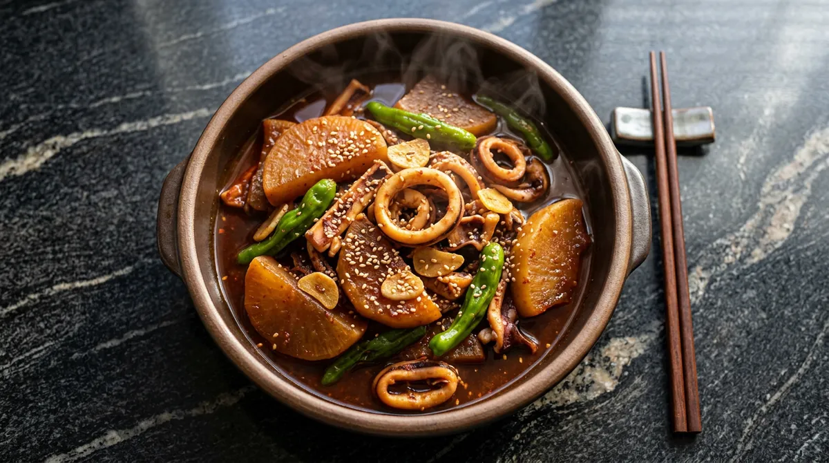 오징어무조림, 무 먼저 다시마 국물에 익혀야 조림 맛이 달라요