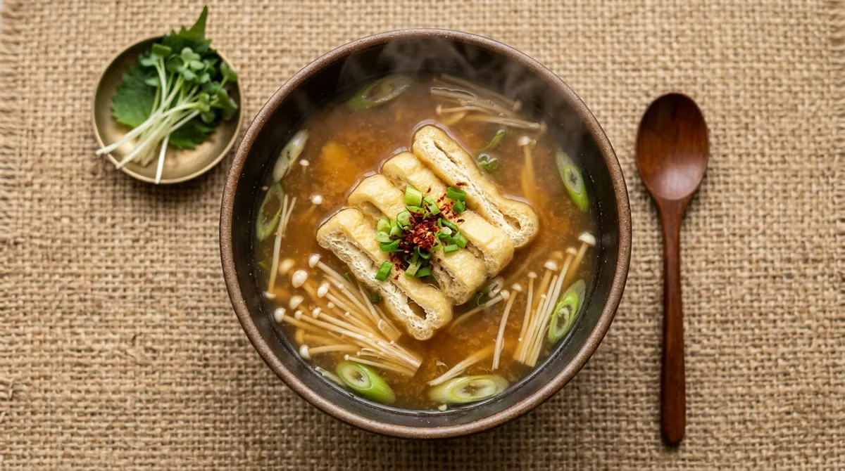 Tofu Pouch Miso Soup – The Secret to Sushi Restaurant Flavor Is Adding the Tofu Pouches at the End Without Boiling Them