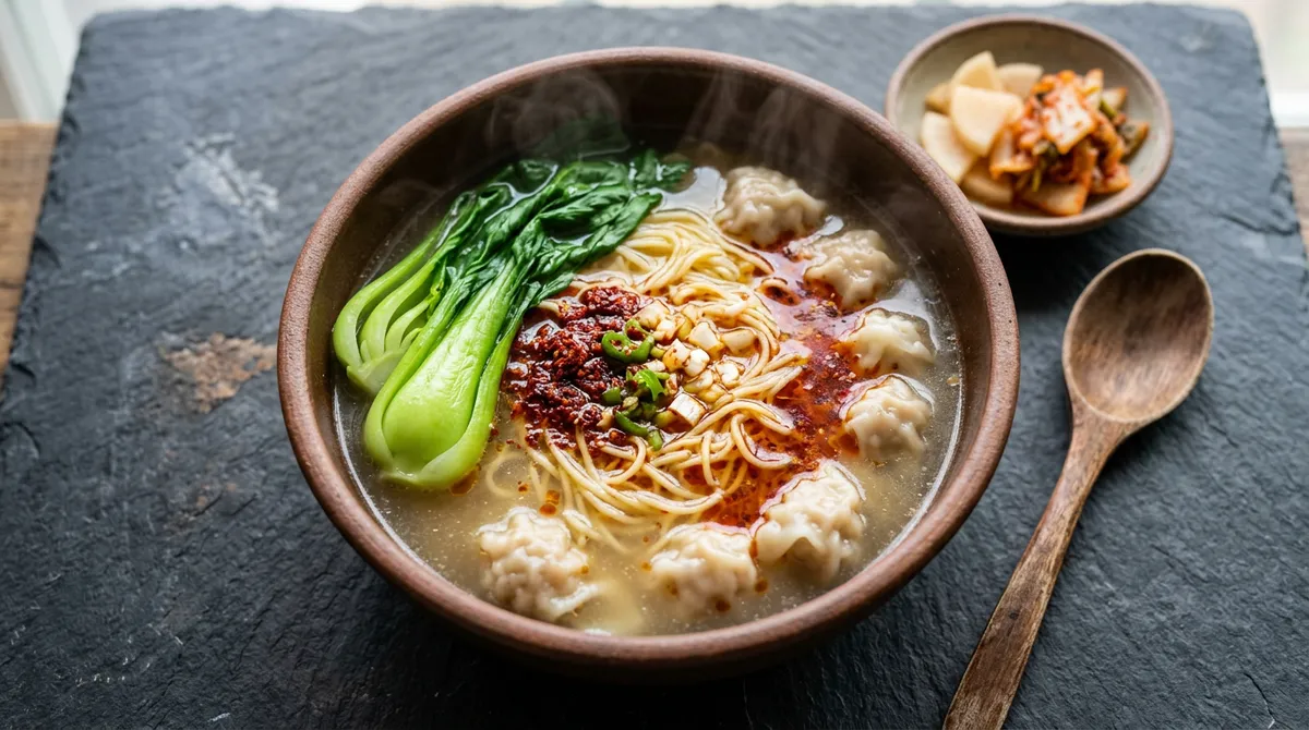 Wonton Noodle Bowl - Make the Chili Oil from Scratch and It Feels Like a Street Food Stall