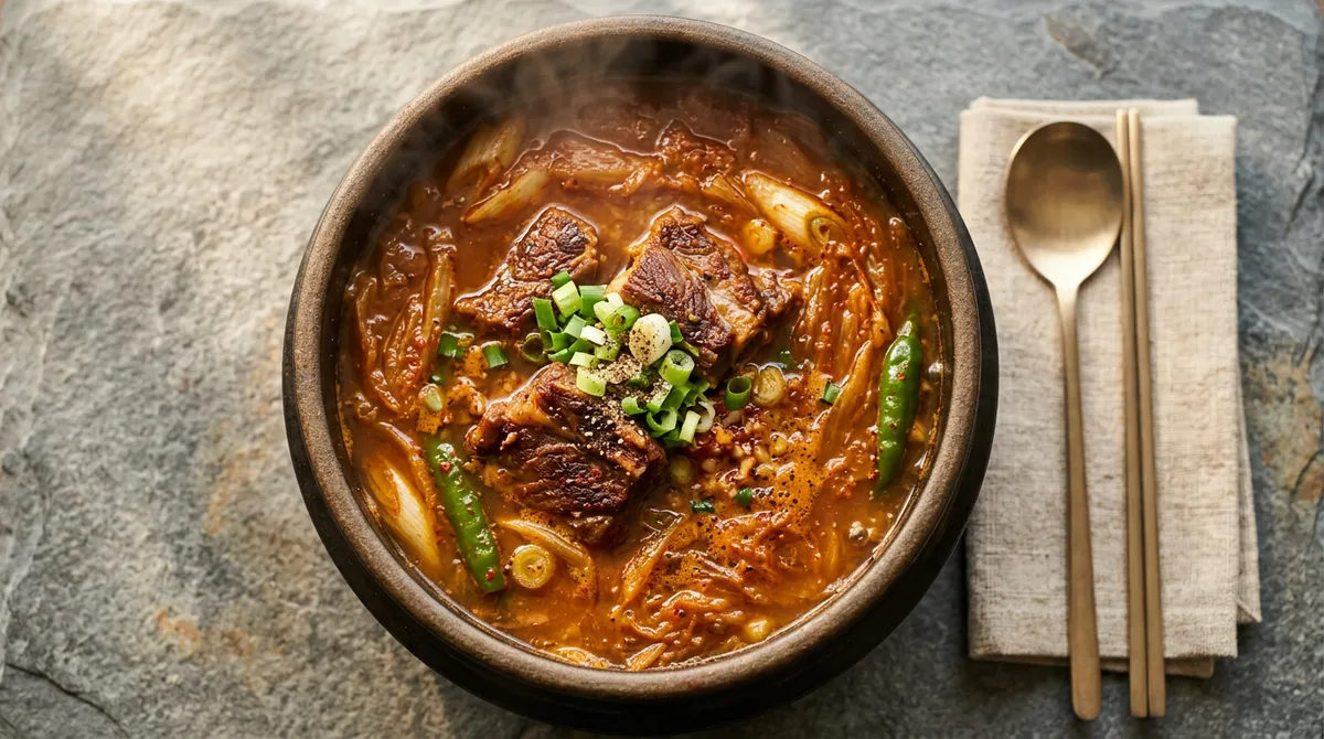 Beef Short Rib Kimchi Jjim – Using Rendered Pork Fat for the Maillard Effect Creates an Incredibly Deep Broth