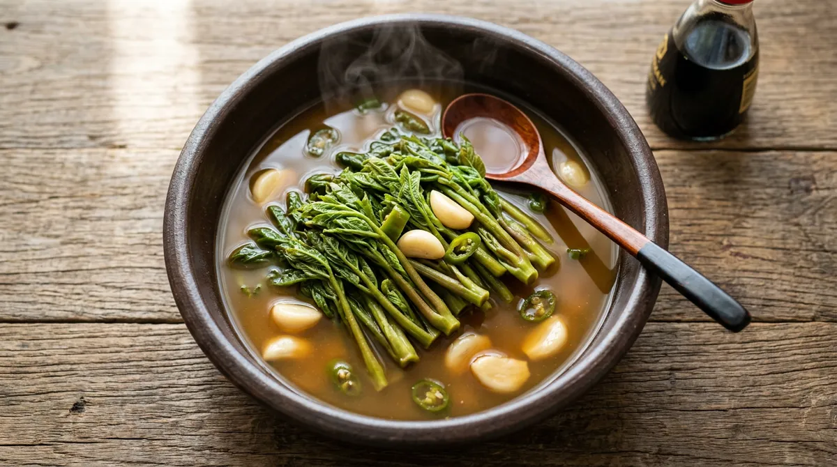 두릅장아찌, 식초랑 설탕은 불 끄고 넣어야 맛이 살아있어요