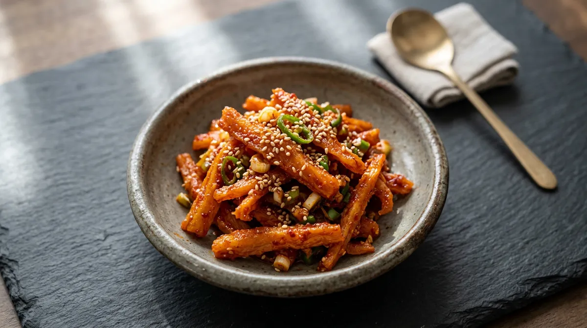 Seasoned Dried Pollack, Pan-toasting Before Tossing Ensures the Sauce Fully Penetrates