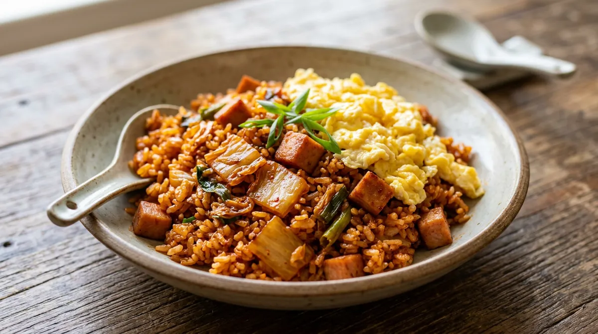 Kimchi Fried Rice - Making Green Onion Oil First and Stir-Frying in Order Made a Clear Difference
