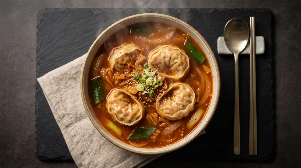 김치만둣국, 김치 먼저 볶으니까 국물이 훨씬 진해요