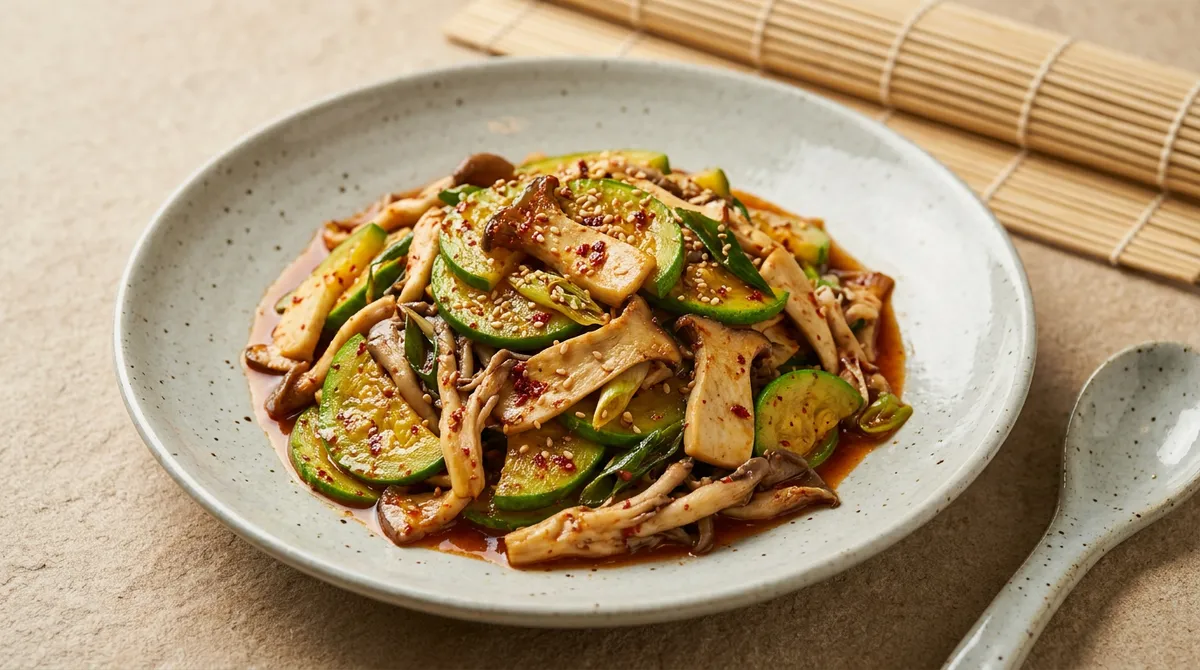 애호박볶음, 볶을 때 소금 넣으니까 수분이 적당히 남아서 훨씬 맛있어요