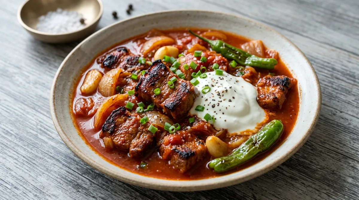 돼지고기 김치 토마토 스튜, 요거트 한 스푼이 비법이에요
