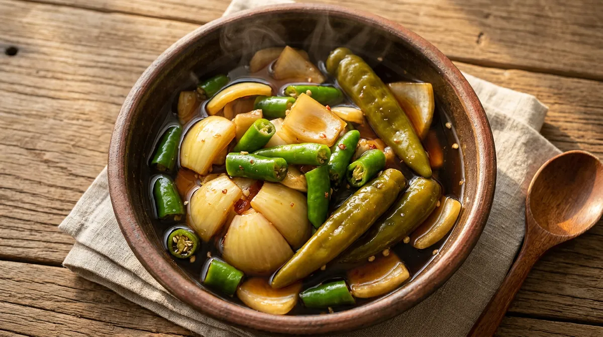 고추양파장아찌, 장물만 끓여서 식초는 나중에 넣어야 맛있어요