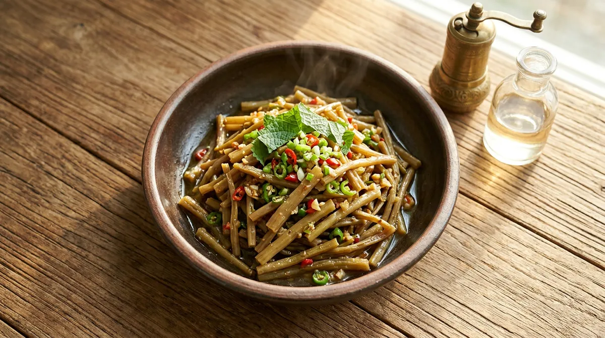 Stir-Fried Sweet Potato Stems, Massaging After Boiling Made the Texture So Much Softer