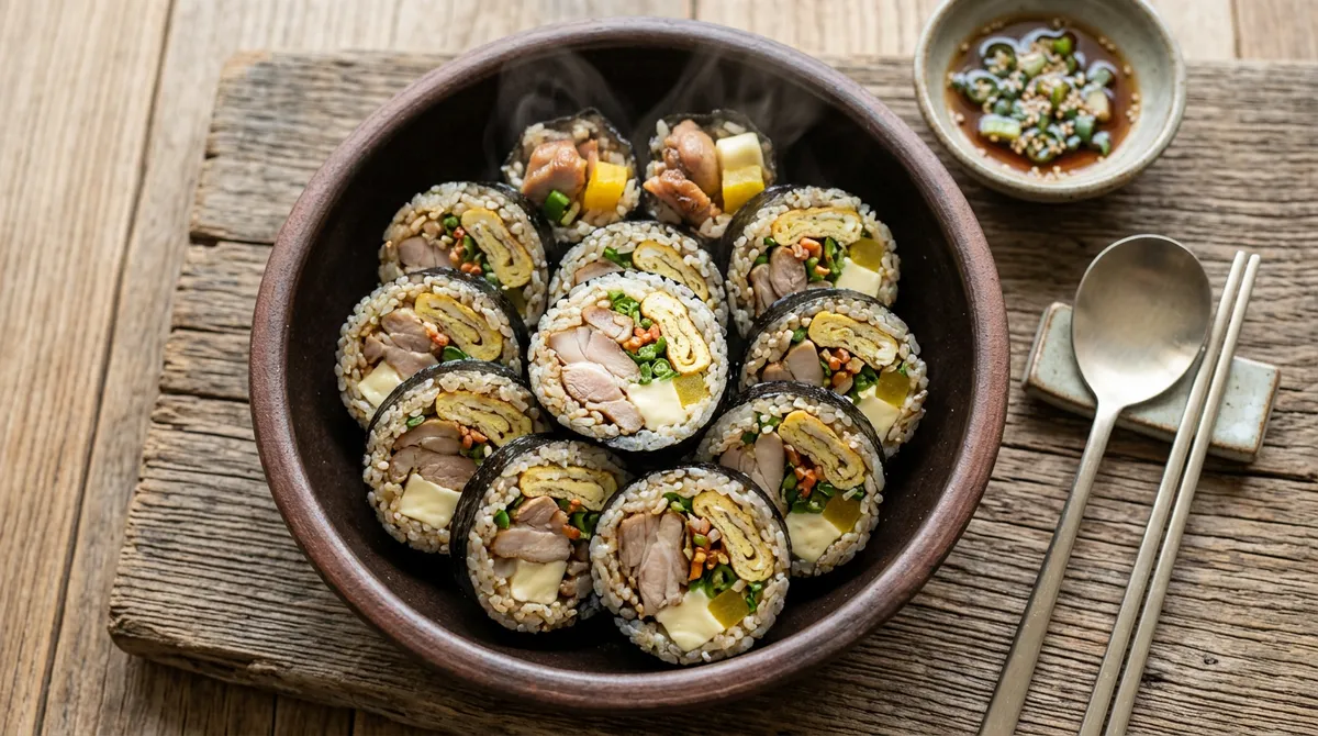 닭다리살 김밥, 속재료 아끼면 맛없어요 다 넣어야 제 맛이에요