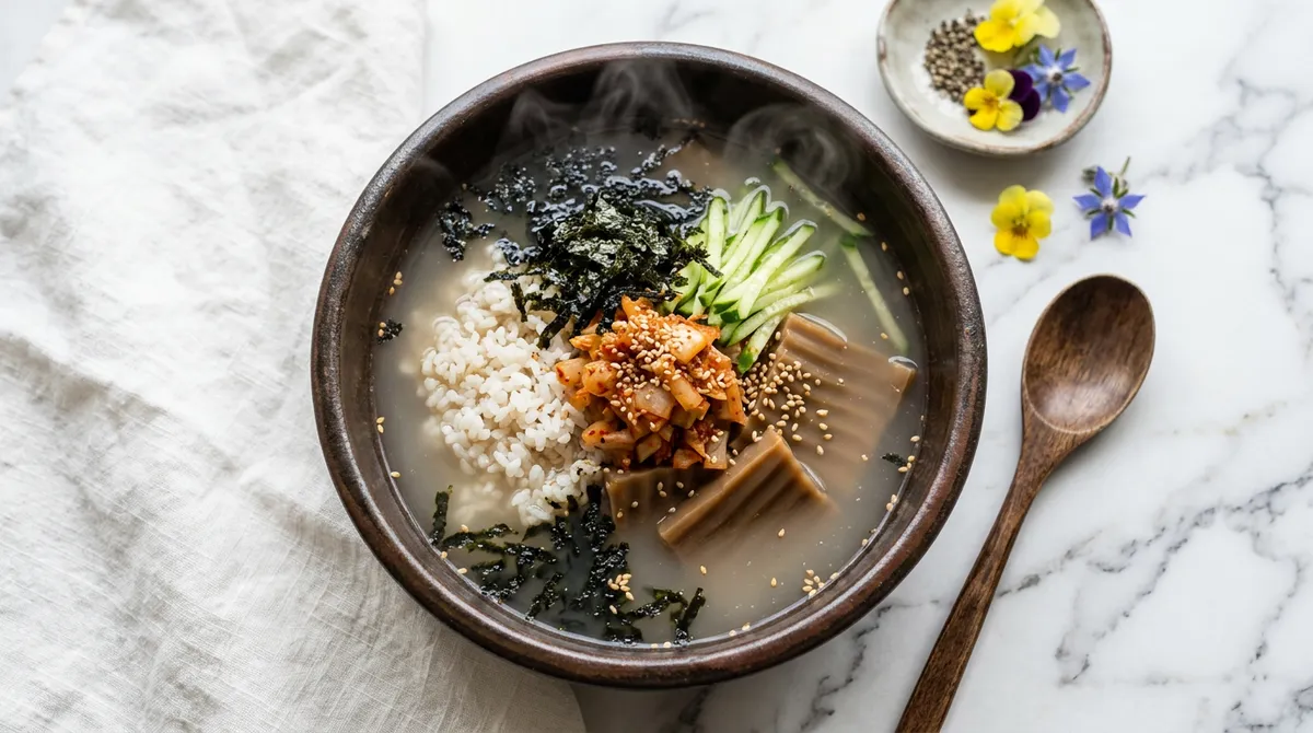 도토리묵사발, 동치미육수에 데친 묵 넣으니까 맛이 확 달라요