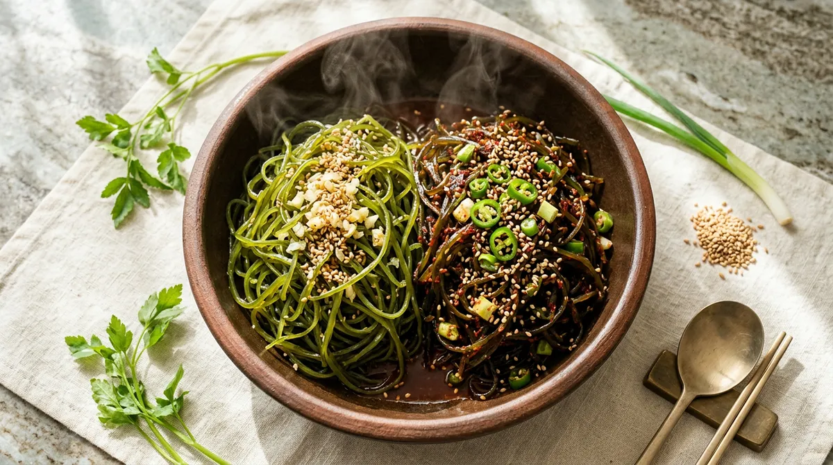 Kelp Strip Salad – Made Two Dressings and Both Were Delicious