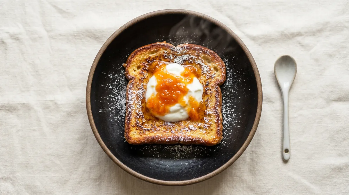 French Toast - Soak Thoroughly in Egg Mixture Then Cook in Butter Over Low Heat for Crispy Outside, Moist Inside