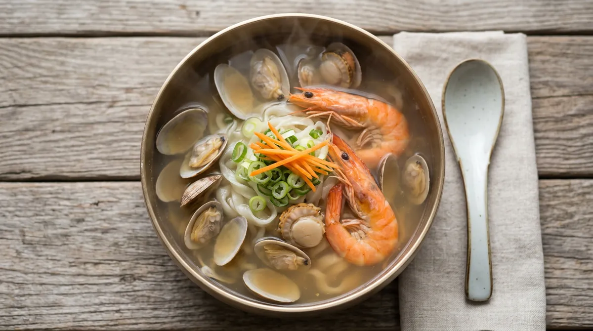 해물칼국수, 바지락이랑 대하 같이 끓이면 국물이 완전 달라져요