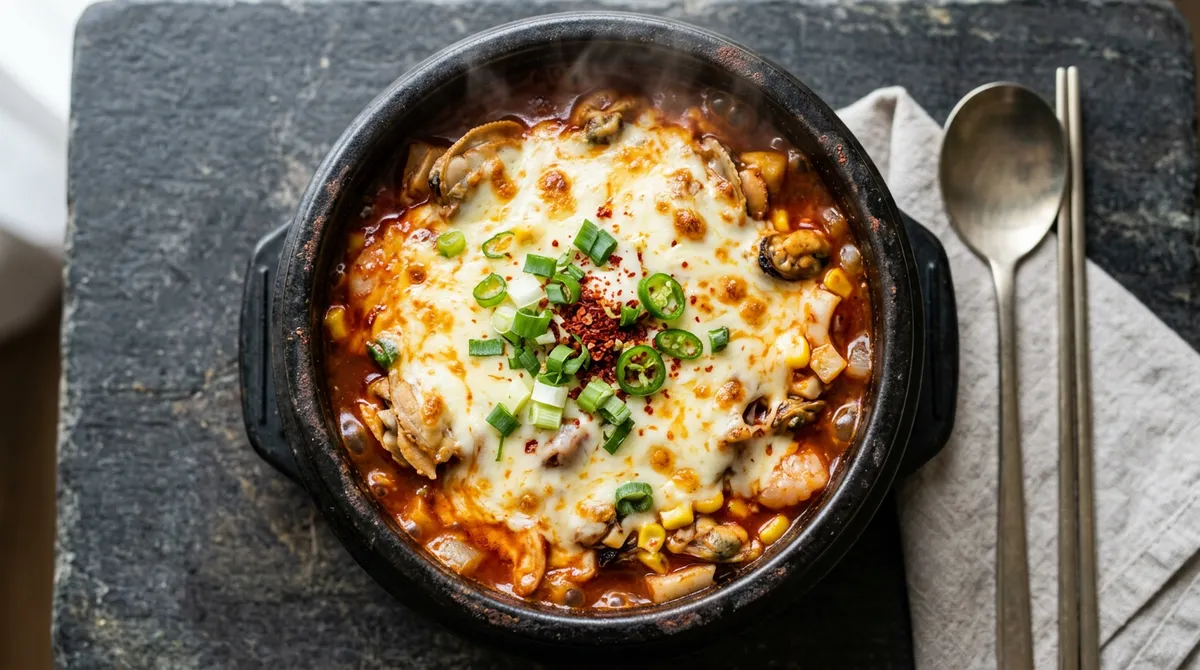 해물 초장 그라탕, 초장이랑 모짜렐라 치즈 조합이 이상하게 맛있어요