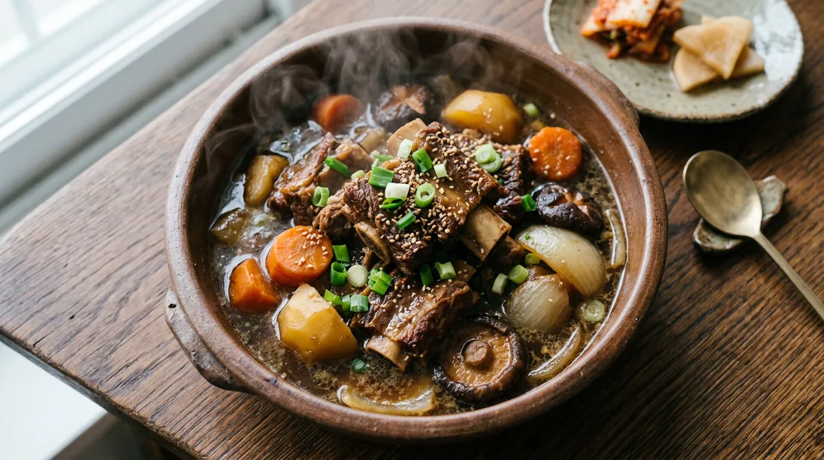 갈비찜, 설탕이랑 맛술로 30분이면 핏물 빠지고 사골육수 넣으니까 국물이 깊어요
