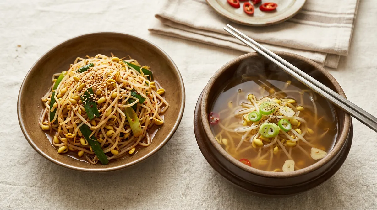 Bean Sprout Stir-fry and Bean Sprout Soup, It's Amazing How One Boil Makes Both Dishes