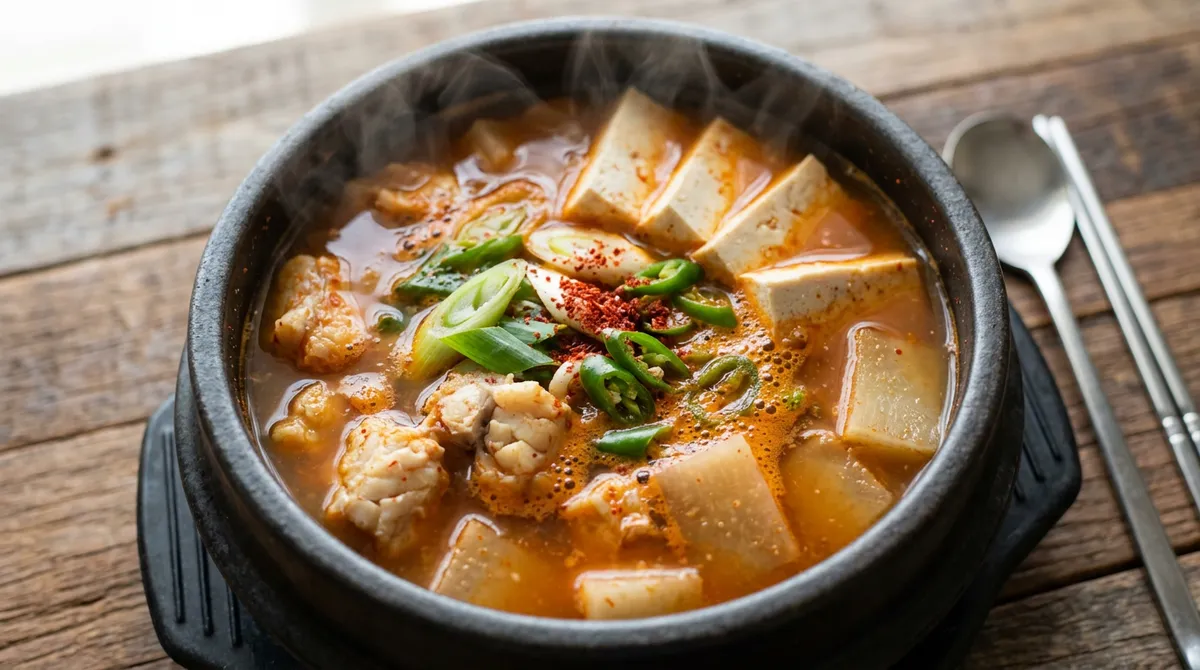 Dongtae Jjigae (Frozen Pollock Stew) - Saltwater Thawing Plus Doenjang and Vinegar Sauce Completely Eliminates Fishy Smell