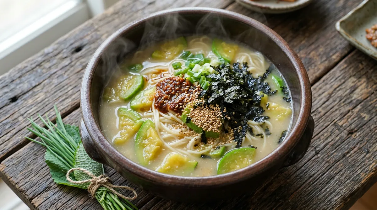 달큰한 애호박국수, 코인육수 넣으니까 국물 맛이 깊게 나요