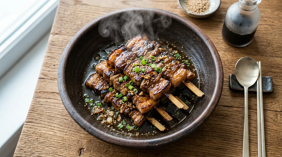Holiday Pork Skewers, Much Tastier When Marinated After Boiling