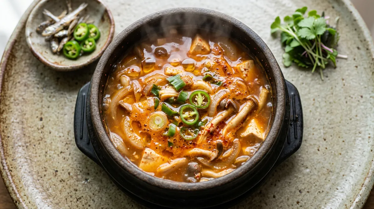 들기름 두부찌개, 10분이면 되는데 손님한테 내도 될 정도예요