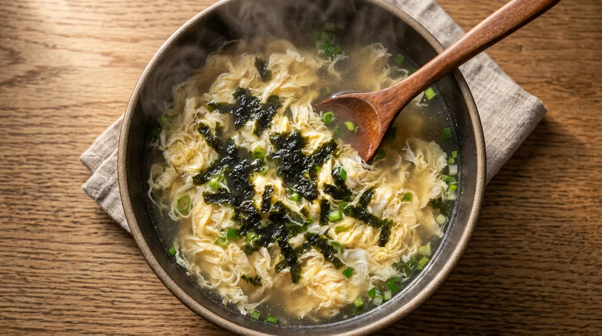 Seaweed Egg Soup - Just Boil Water and Add Seaweed for a Morning Soup