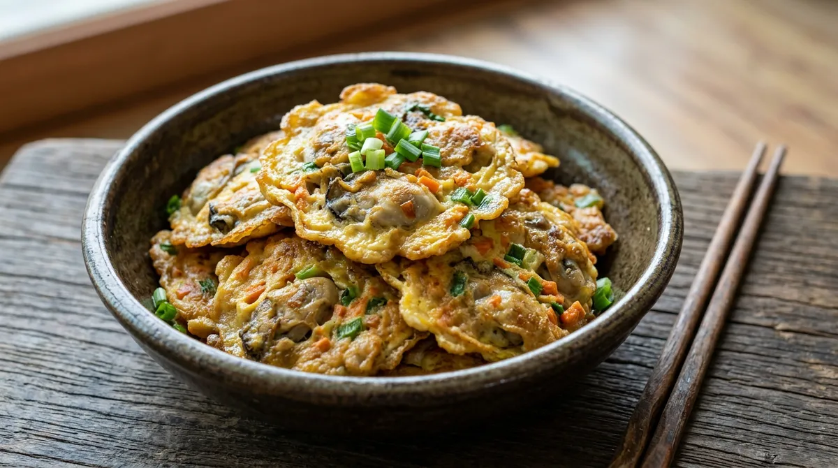Oyster Pancakes, No Need to Make Batter Separately If You Shake It in a Bag of Pancake Mix