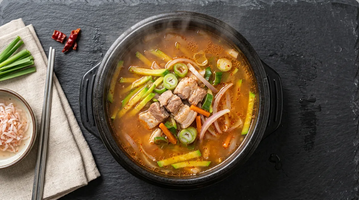 돼지고기애호박찌개, 고기 기름 먼저 빼고 끓이니까 국물이 깔끔하더라고요