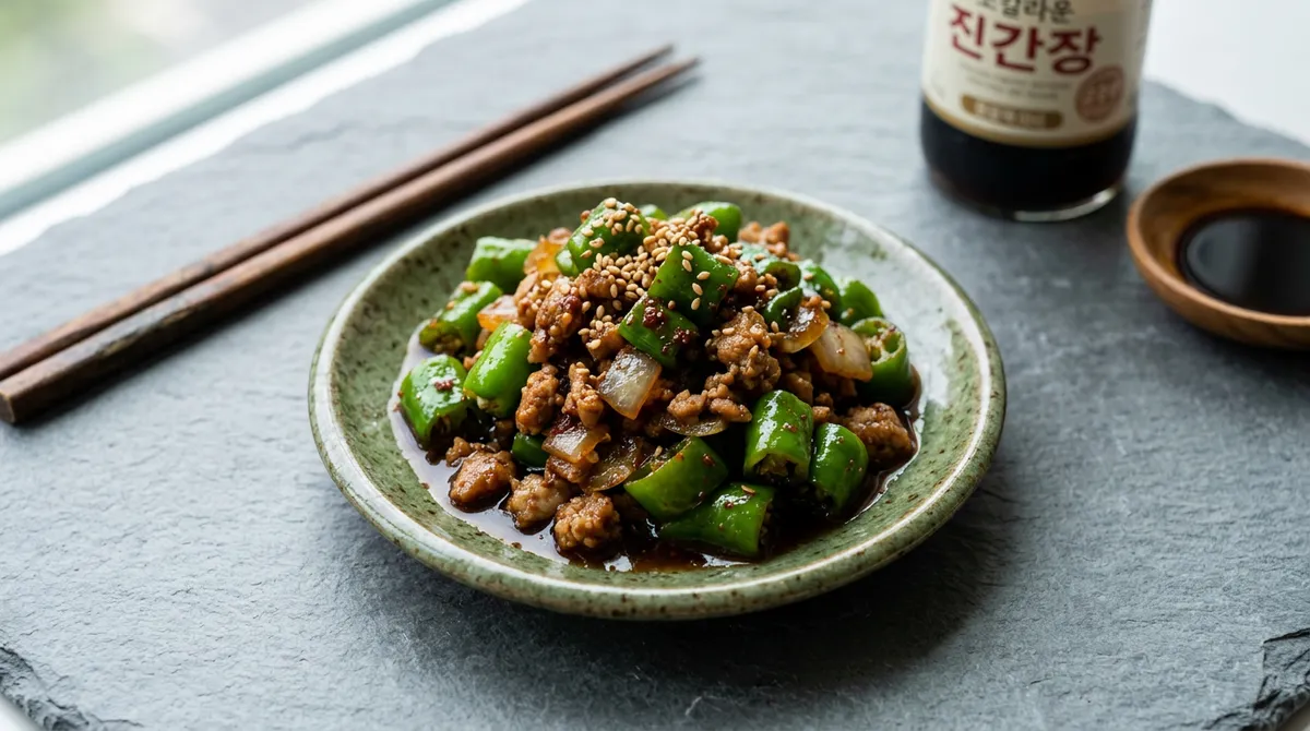 꽈리고추조림, 고추 마지막에 넣어야 아삭해요