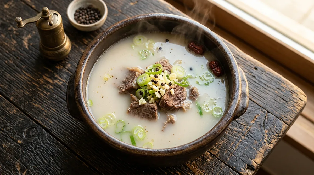 사골육수, 설탕으로 핏물 빼고 3일 끓이면 색이 달라요