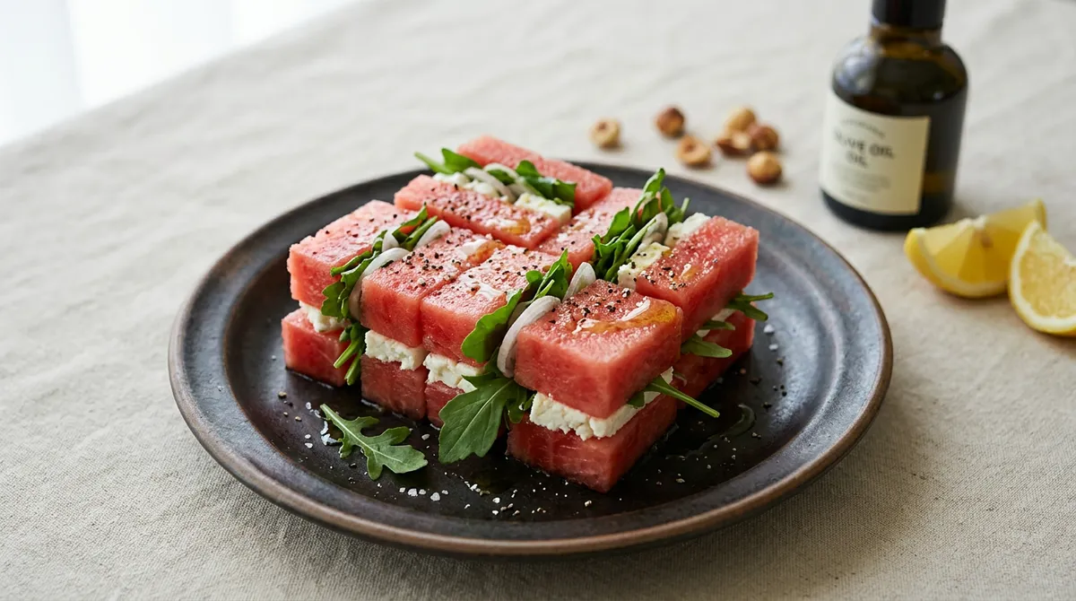 Watermelon Sandwich - Stuffed with Feta Cheese and Arugula, the Perfect Summer Brunch