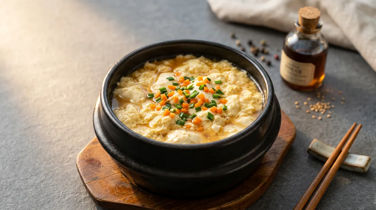 순두부계란찜, 물 끓을 때 넣으니까 부들부들하게 완성돼요