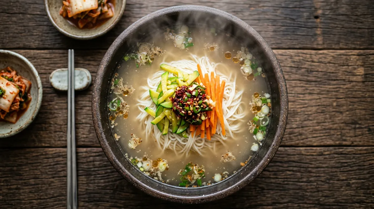 Festive Noodle Soup, Grinding Dried Anchovies Into the Broth Gives It the Taste of a Noodle Restaurant