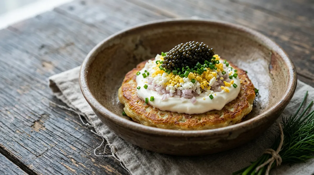 Caviar Potato Blini, The Batter Changes When You Sieve the Potato While Hot